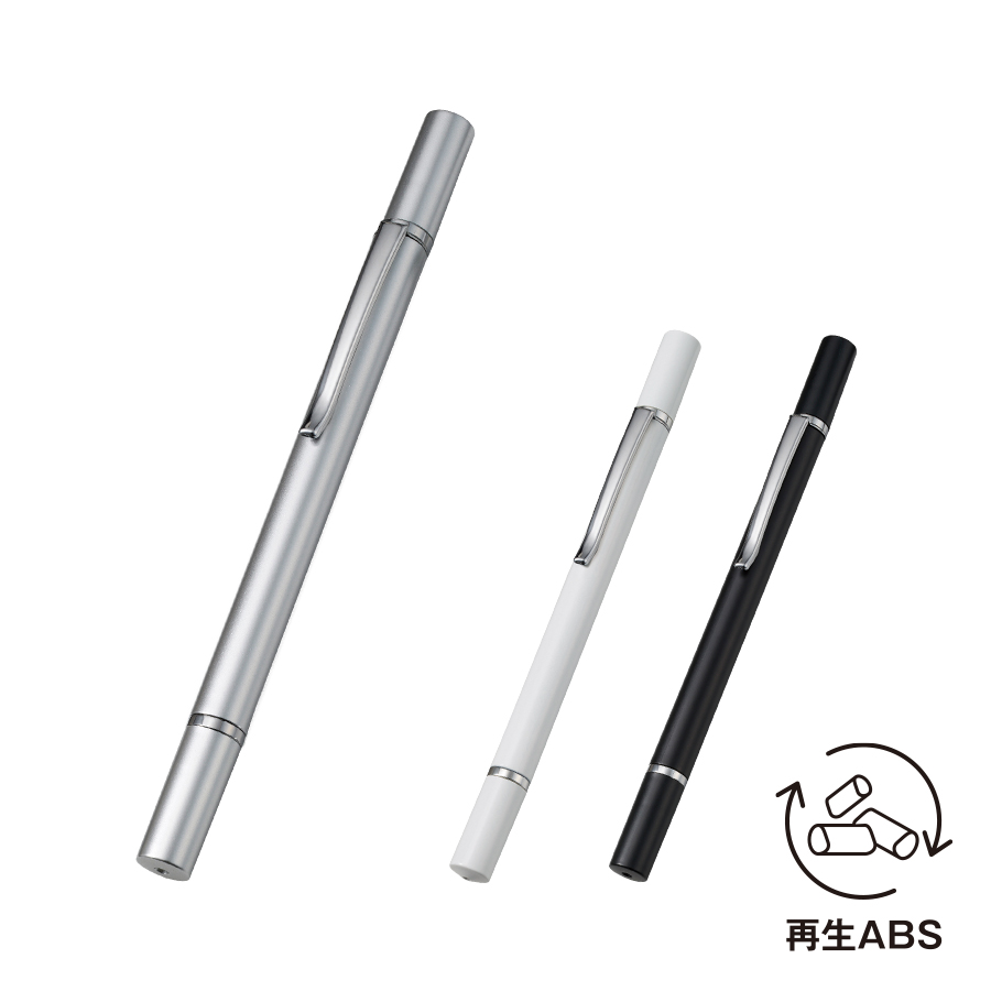 ボールペン付クリアディスク型タッチペン（再生ABS）