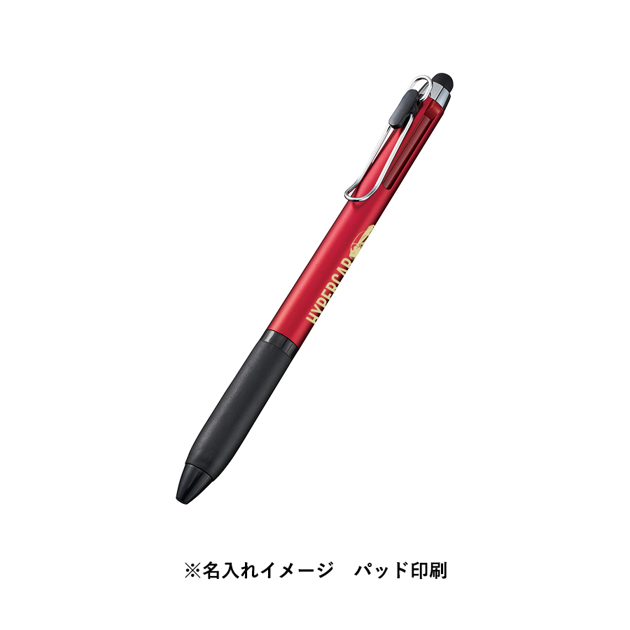 タッチペン付メタルクリップ3色ボールペン
