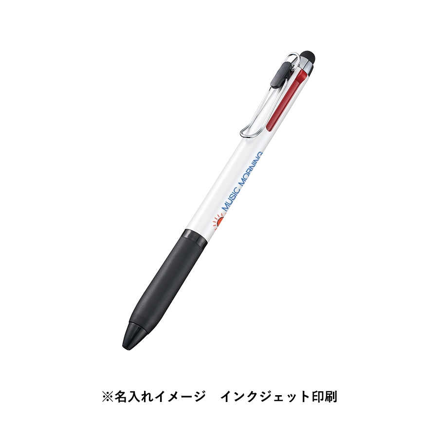 タッチペン付メタルクリップ3色ボールペン