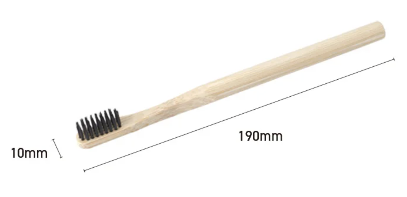 丸手竹歯ブラシ（黒）- kintsugi -　SUS Round Handle Bamboo ToothBrush -black- - kintsugi -
