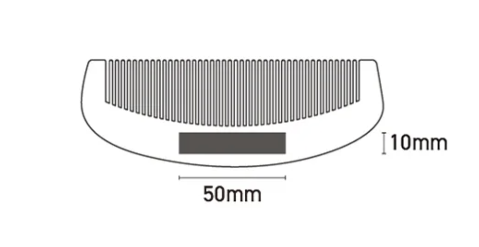半円木製ヘアコーム - kintsugi -　SUS Wooden Hair Comb - kintsugi -