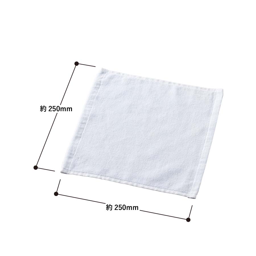 プリントしやすいコットンシャーリングハンドタオル　ホワイト