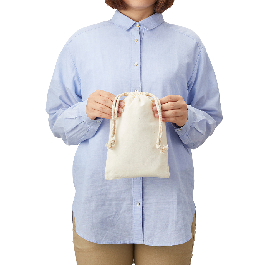 子供用アメニティ2点セット【無地コットン巾着付き】