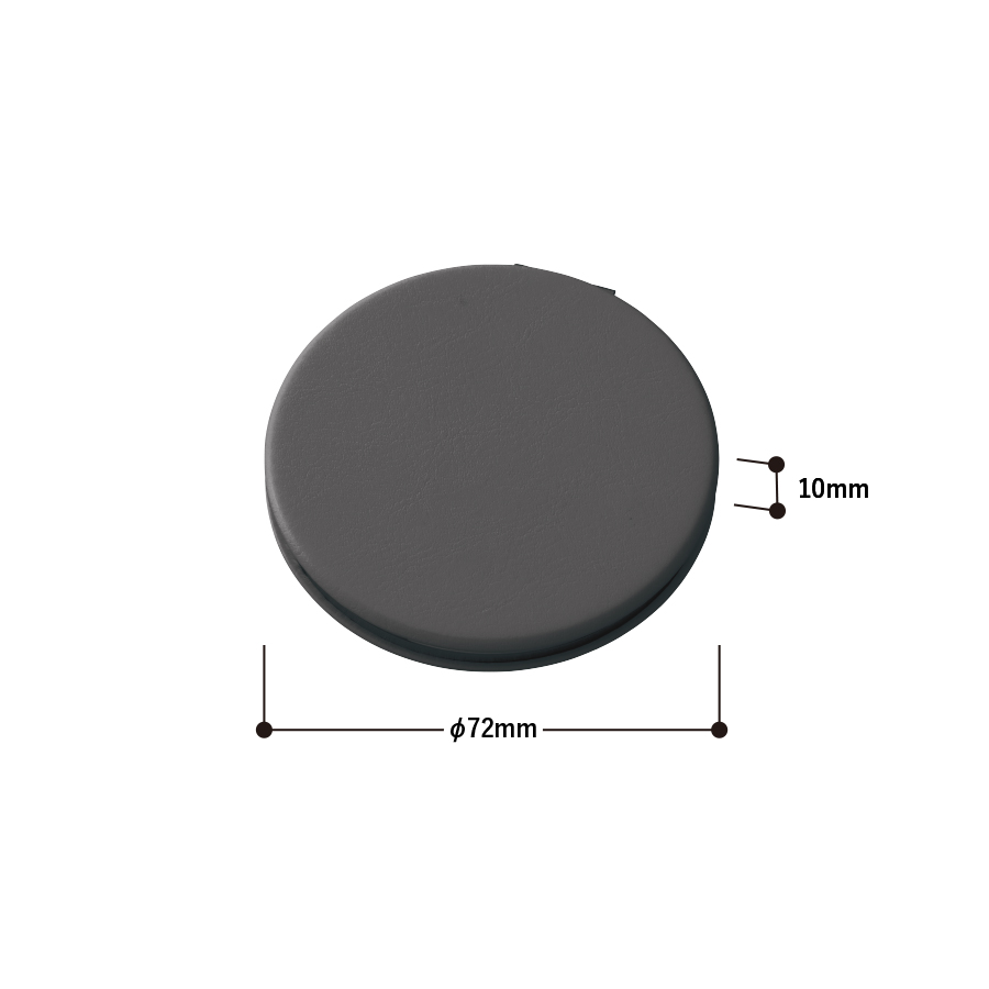 合皮コンパクトミラー　ラウンド