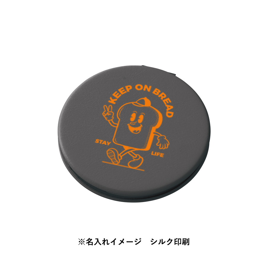 合皮コンパクトミラー　ラウンド