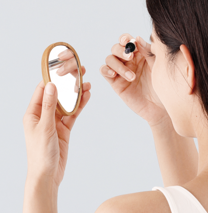 ナチュラルウッド・コンパクトミラー（巾着付き）