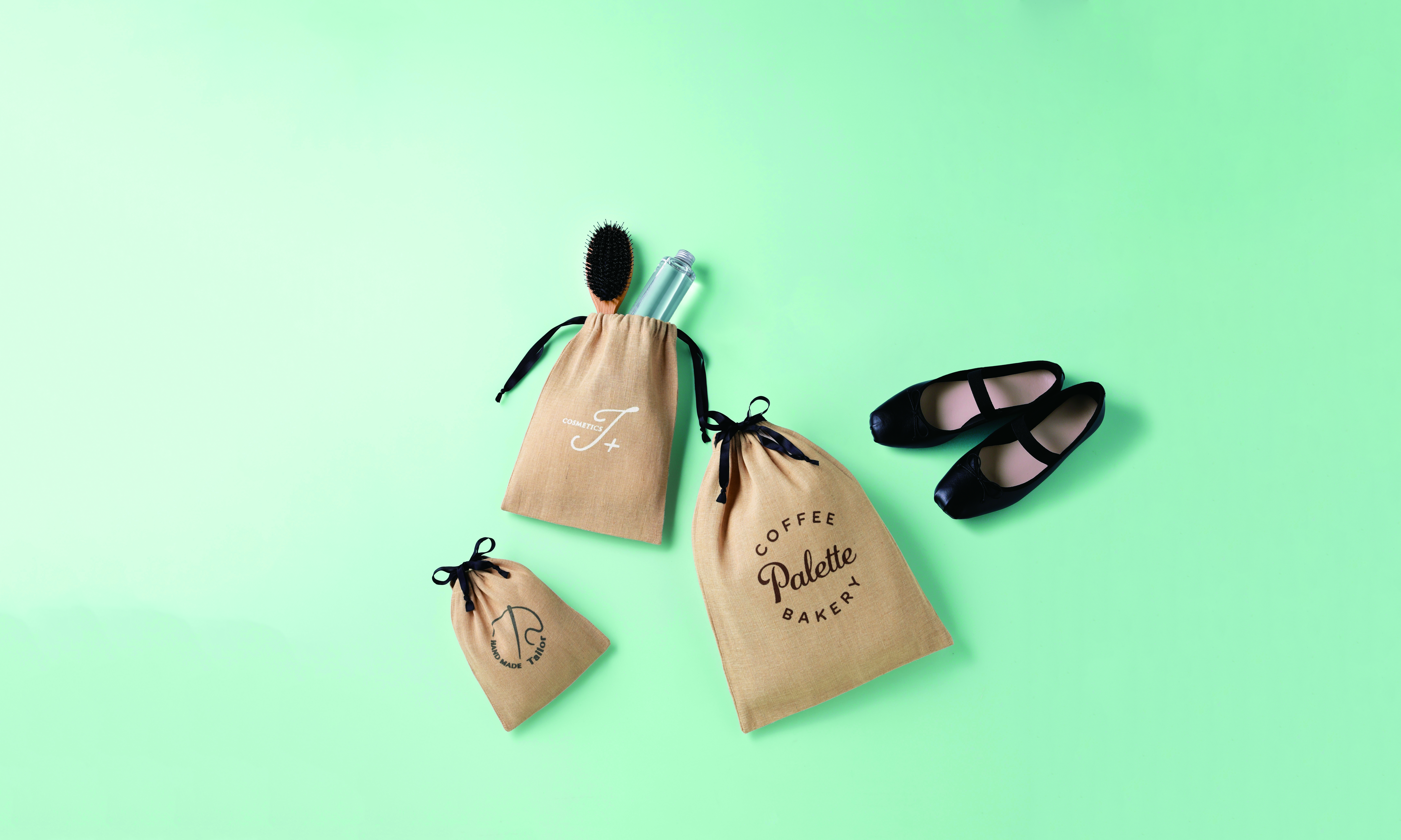 ジュート＆コットン巾着（L）