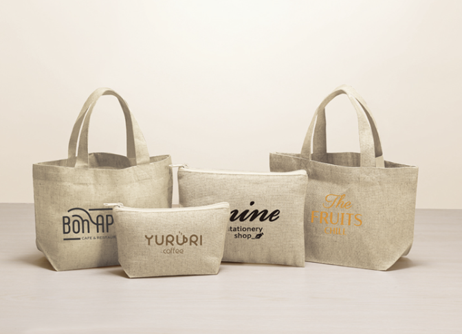 5オンス・コットンリネンランチトート（マチ付）