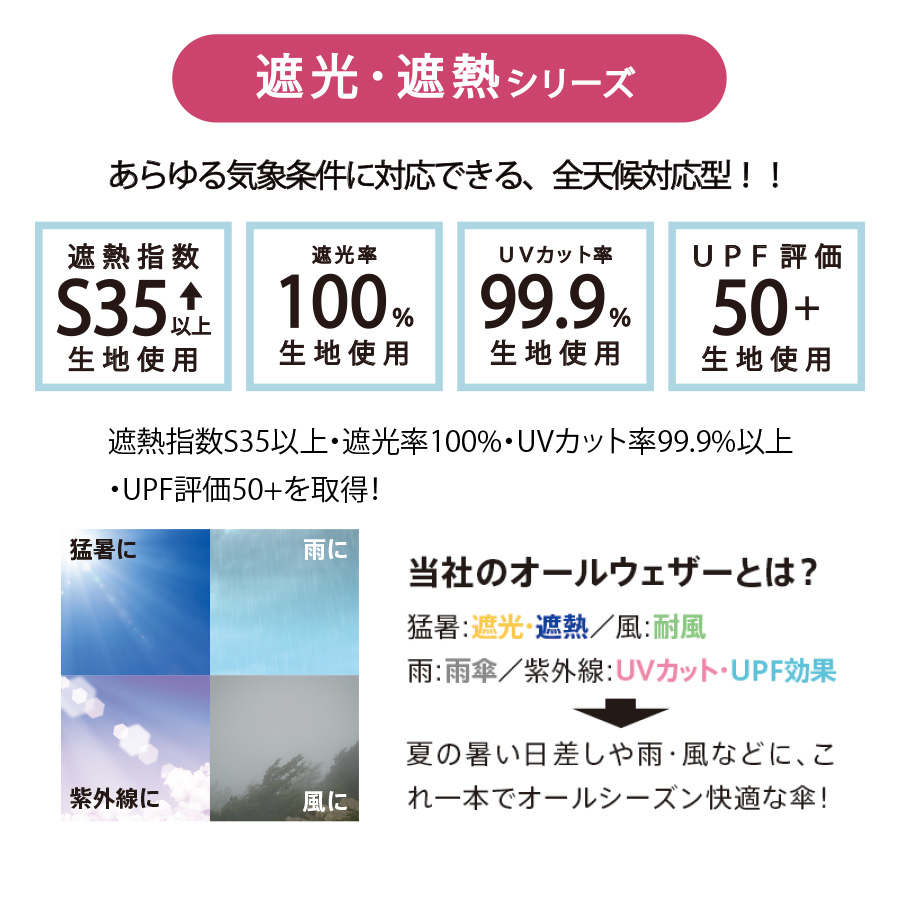 ベーシックオールウェザー折りたたみ傘