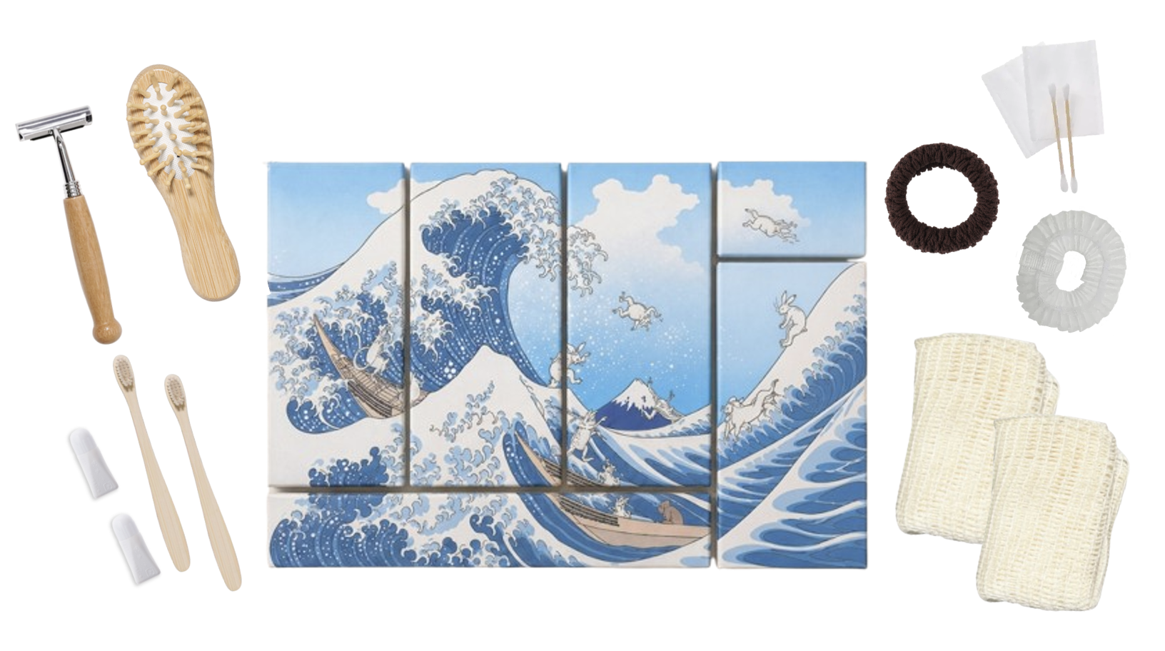 【特注】絵になるアメニティ（ペア9点セット）　Art puzzle amenity set