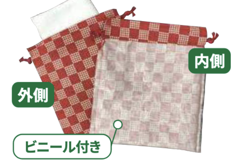 コットン和風柄巾着（大） 市松柄【5色展開】