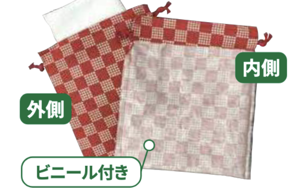 コットン和風柄巾着（大）青海波柄【3色展開】