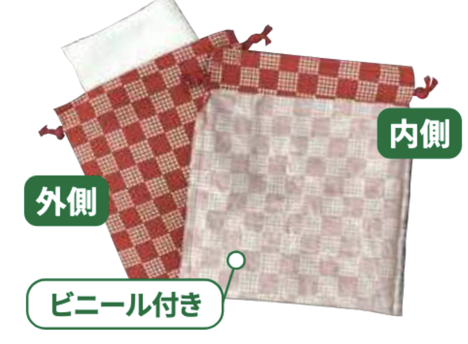 コットン和風柄巾着（小）青海波柄【3色展開】