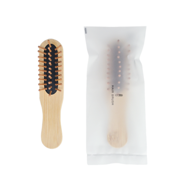 竹ヘアブラシ（袋タイプ）　SUS  Bamboo Hair Brush -Bag Type-
