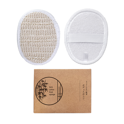 コットンリネン使用ボディスポンジ　SUS Cotton Linen Sponge
