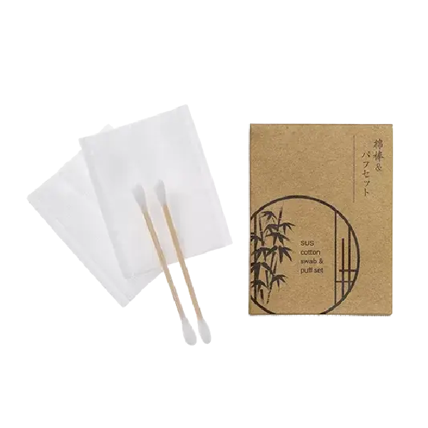 綿棒＆パフセット　SUS Cotton Swab&Puff set