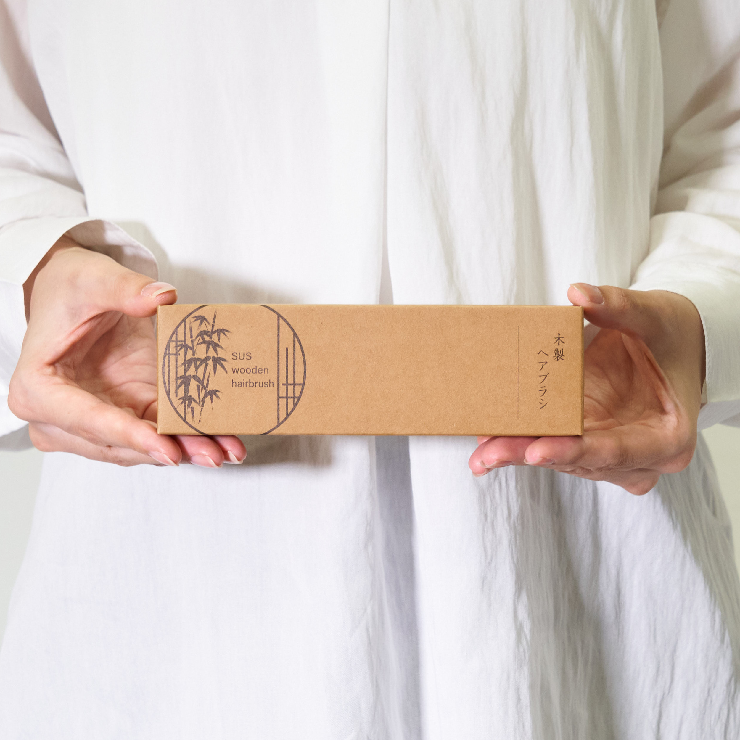 木製ヘアブラシ　SUS Wooden Hair Brush