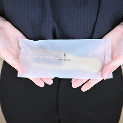 竹ヘアブラシ（袋タイプ）　SUS  Bamboo Hair Brush -Bag Type-