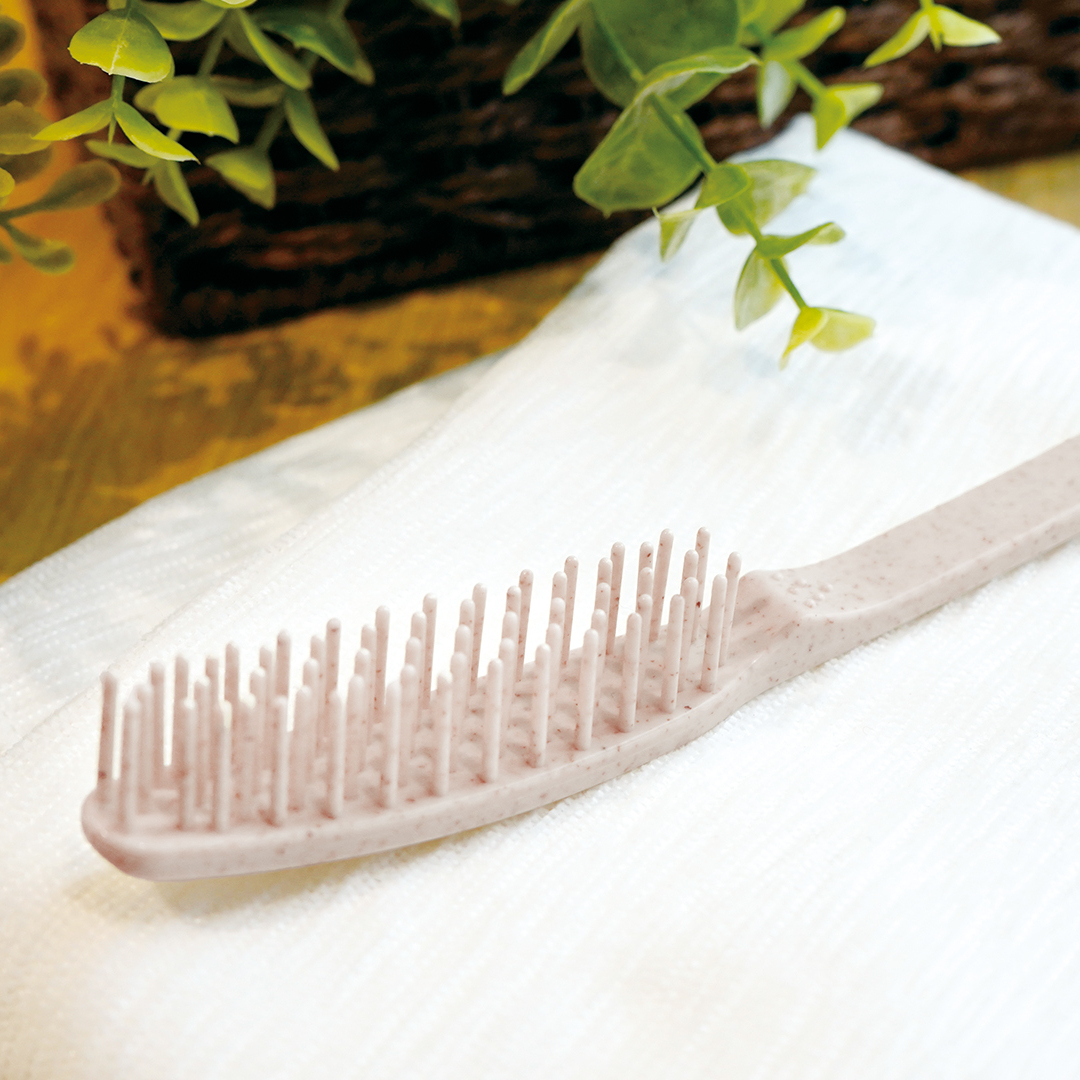もみ殻由来 ヘアブラシ（袋タイプ）　ECO Hair Brush -Bag Type-