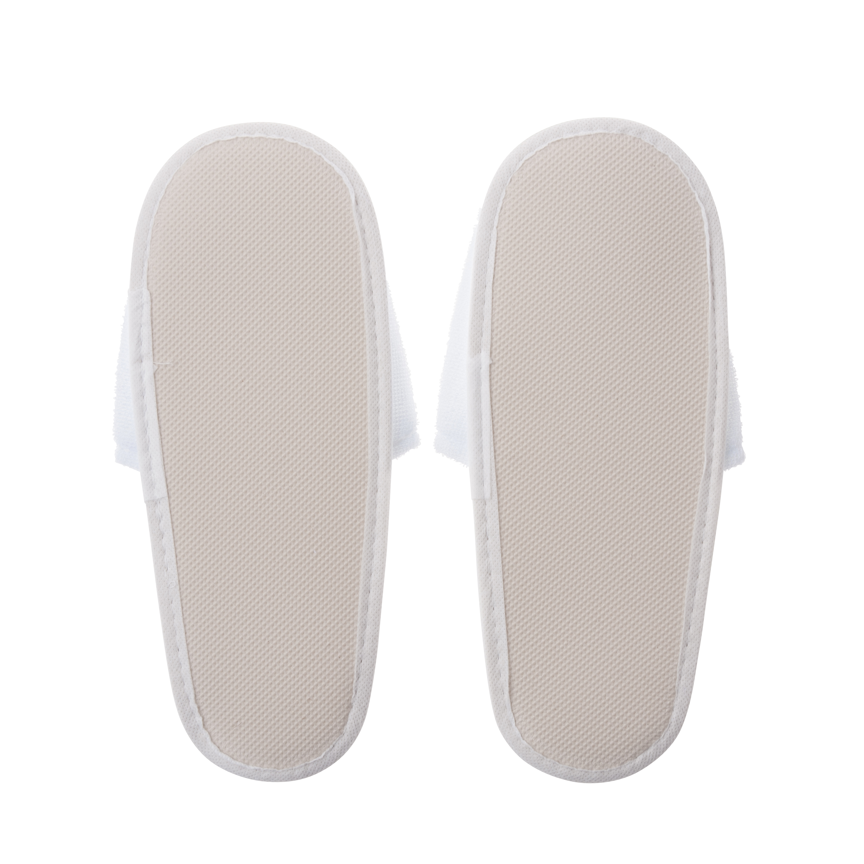 パイル地スリッパ（白）/紙帯梱包　SUS Pile Slippers -White-