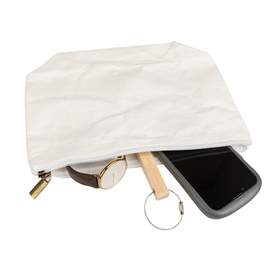 ウォッシャブルペーパーポーチ（白）　Washable Paper Pouch -White-