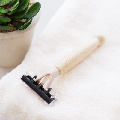 もみ殻使用 6枚刃竹カミソリ　SUS Bamboo Razor -Husk-