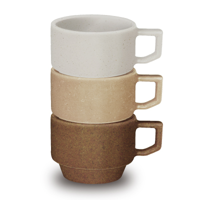 廃棄物再利用スタッキングマグ（帆立殻）　UP CYCLE Stacking Mug -scallop shell-