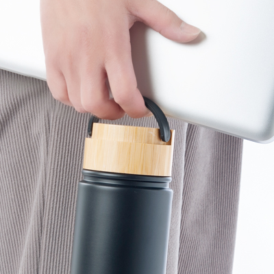 竹蓋ステンレスボトル（白）　Bamboo Stainless Bottle -White-