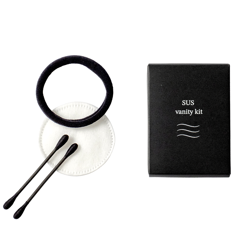 コットン・綿棒&ヘアゴムセット（ブラックシリーズ）　SUS Vanity Kit-Black-