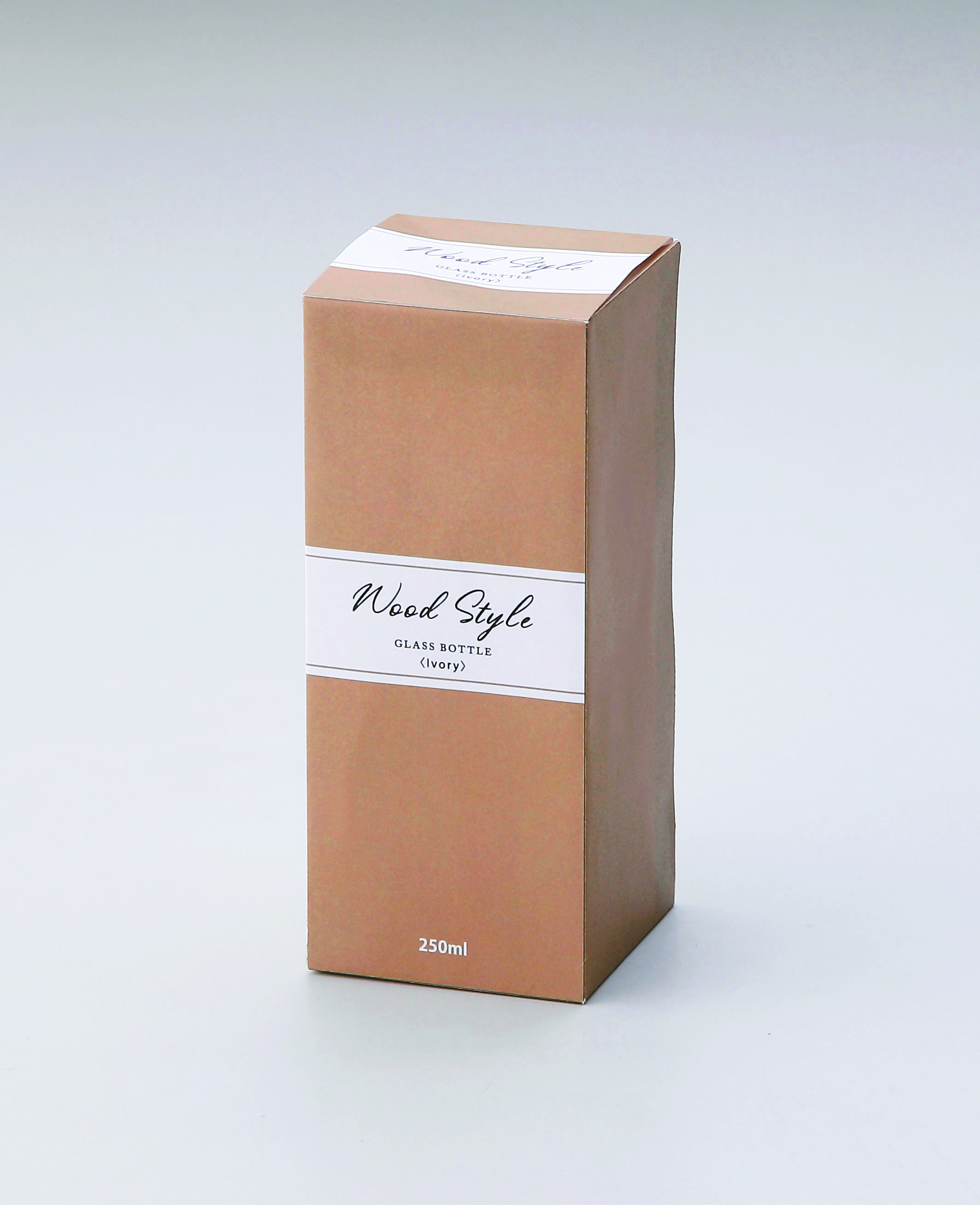 ウッドスタイル耐熱ガラスボトル（カバー付き）【アイボリー】