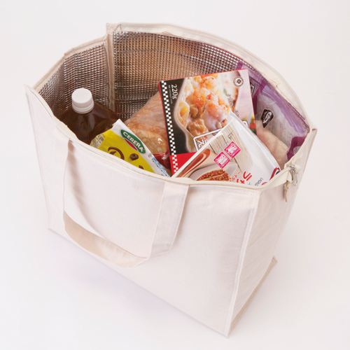 キャンバススクエア保冷トート（M）　ナチュラル