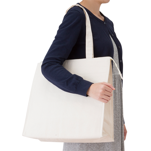 キャンバススクエア保冷トート（M）　ナチュラル