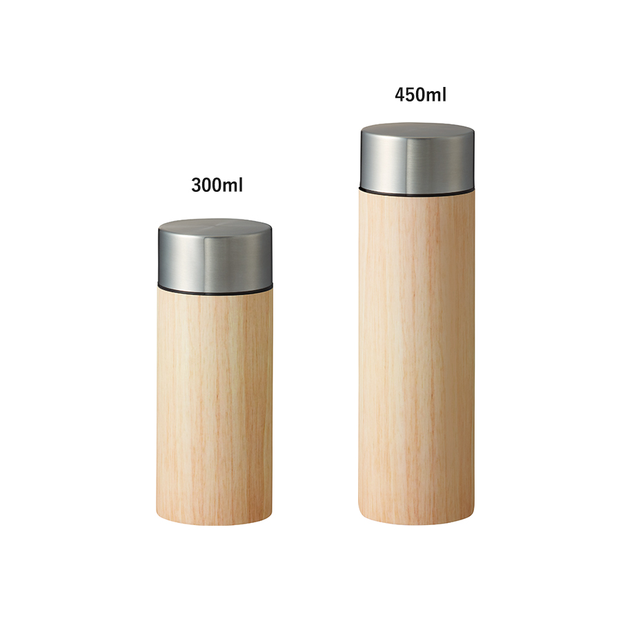 木目調ボディサーモボトル300ml