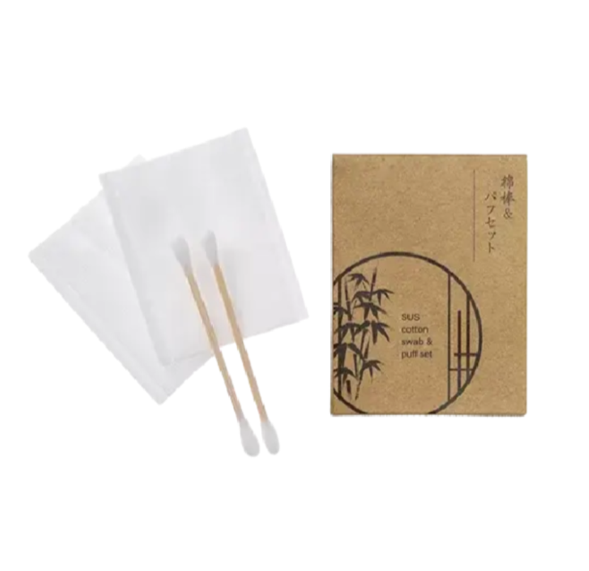 【SAKE Kura Hotel 川崎宿様専用】綿棒＆パフセット　SUS Cotton Swab&Puff set