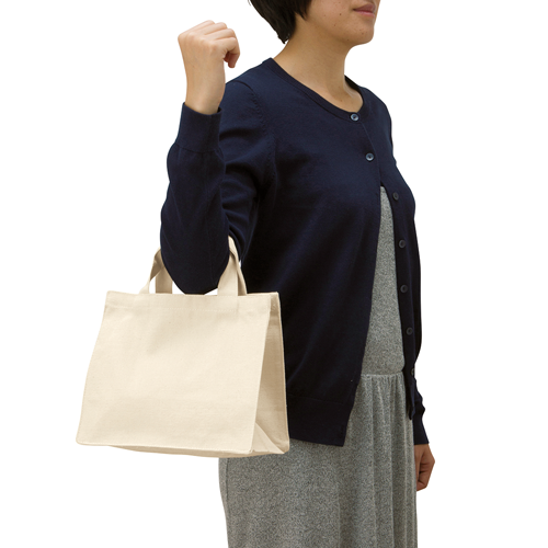 キャンバスボックスランチトート　ナチュラル