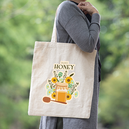 コットンリネンバッグ（Ｌ）　ナチュラルベージュ