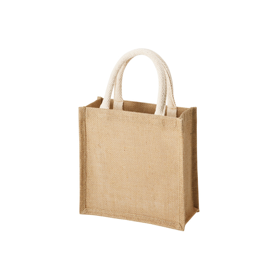 ジュートスクエアトート（S）　ナチュラルベージュ