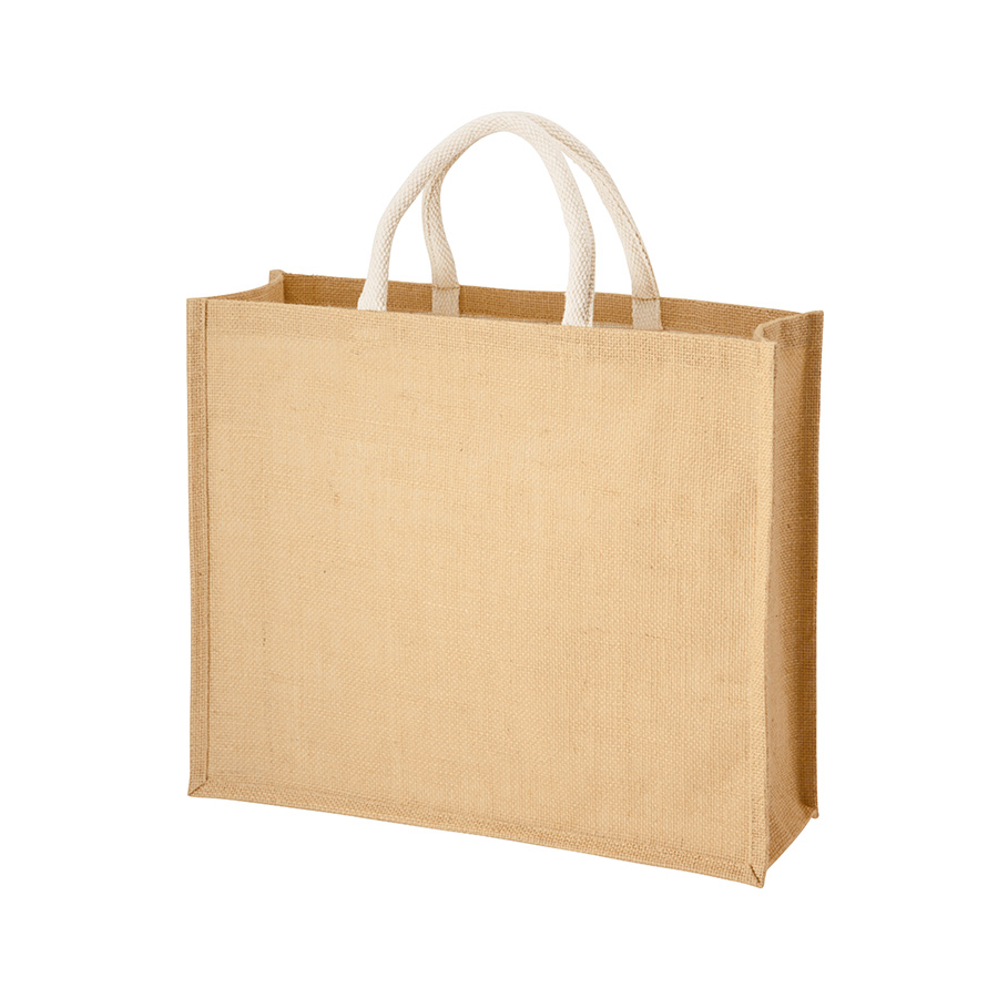 ジュートスクエアトート（L）　ナチュラルベージュ