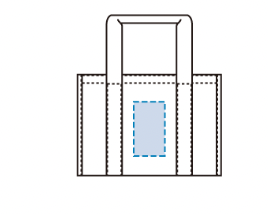 オーガニックコットンキャンバススクエアライントート　ナチュラル