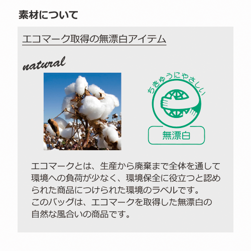 ライトキャンバスバッグ横マチ付　ナチュラル