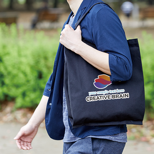 ライトキャンバスバッグ　横マチ付