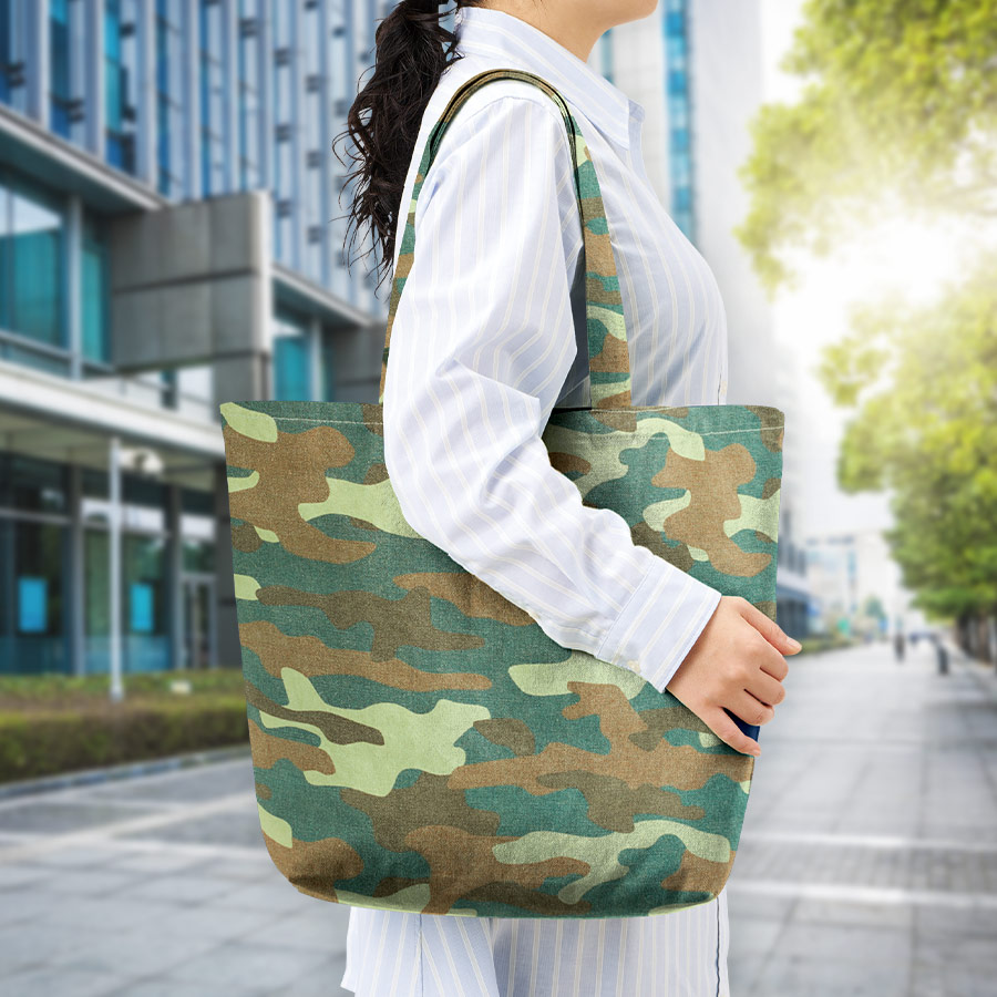 ライトウォッシュキャンバストート（L）　カモフラージュ