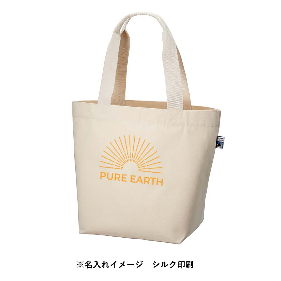 フェアトレードコットンキャンバストート（M） 内ポケット　ナチュラル