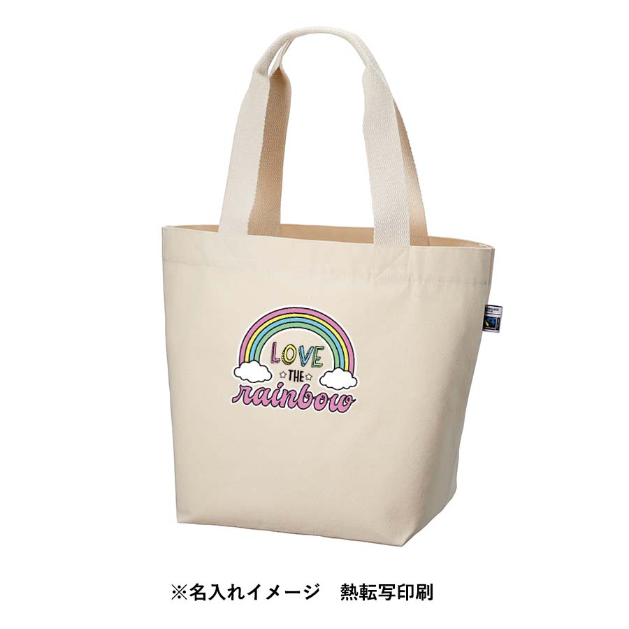 フェアトレードコットンキャンバストート（M） 内ポケット　ナチュラル