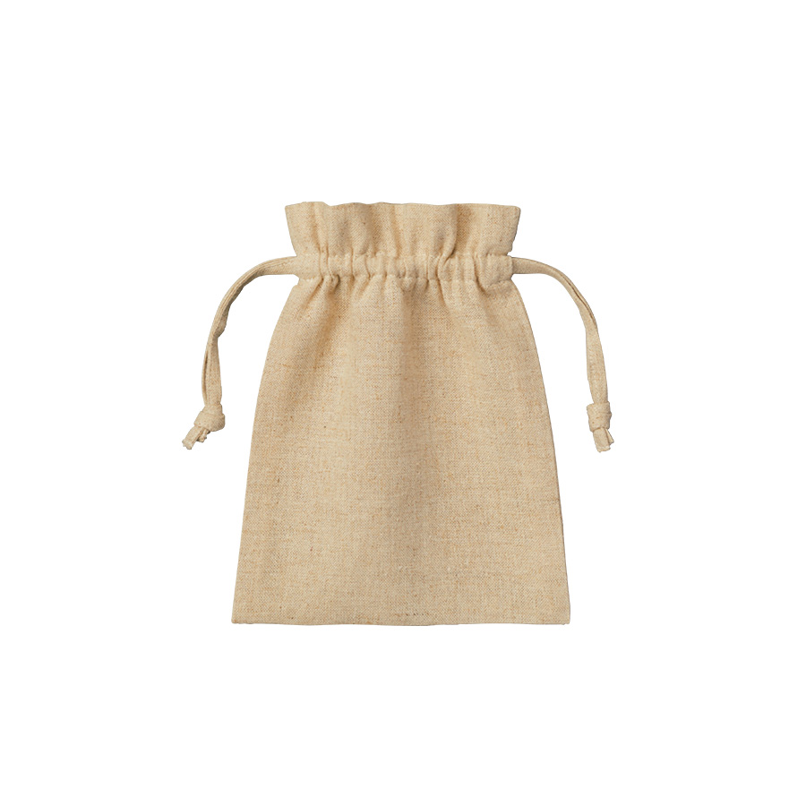 コットンリネン巾着（S）　ナチュラルベージュ