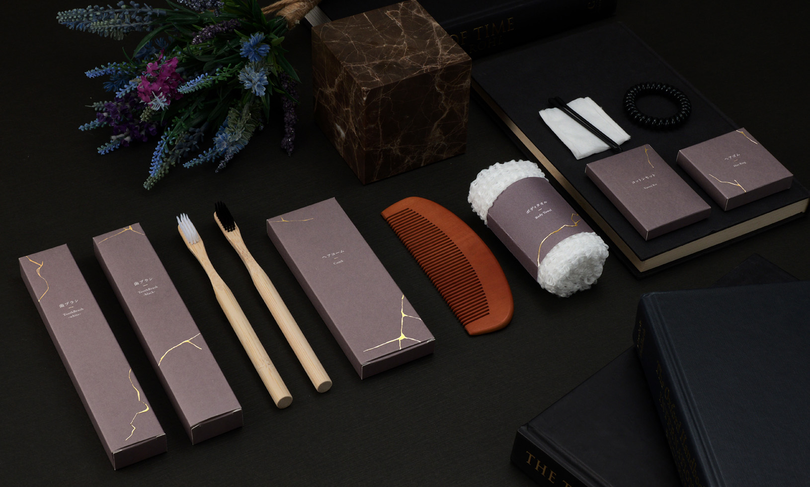 丸手竹歯ブラシ（黒）- kintsugi -　SUS Round Handle Bamboo ToothBrush -black- - kintsugi -