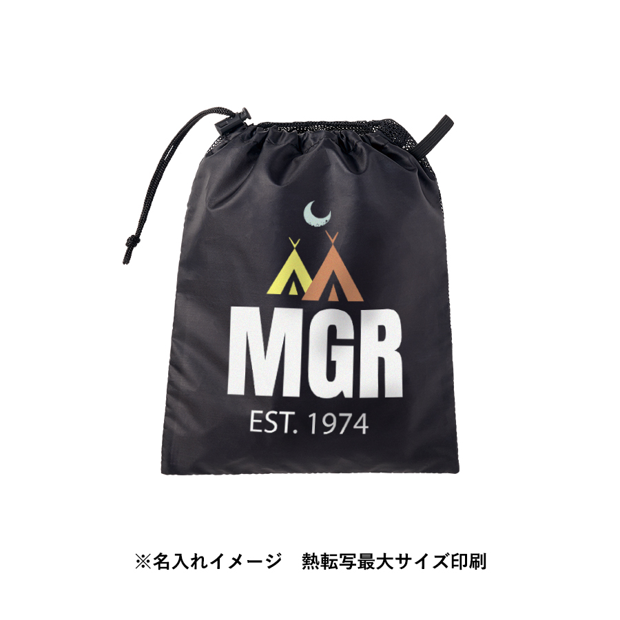 メッシュポリ巾着（M）　ブラック