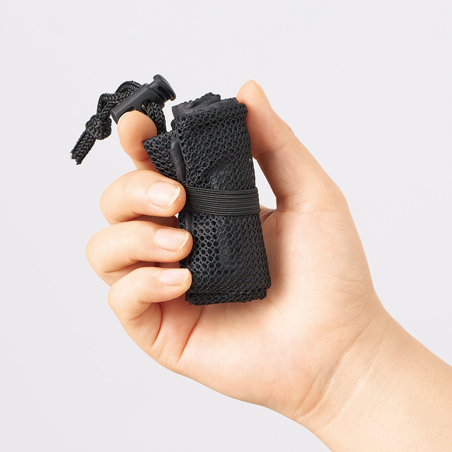 メッシュポリ巾着（M）　ブラック