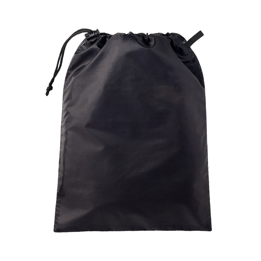 メッシュポリ巾着（L）　ブラック