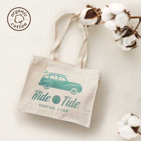 オーガニックコットンキャンバスボックストート　ナチュラル